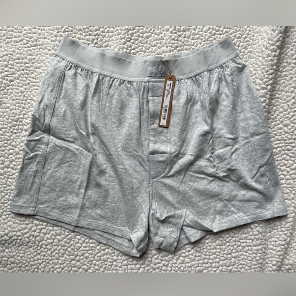 Skims Boyfriend Loose Boxer Unisex Collection Light Heather Grey Small - Picture 5 of 13